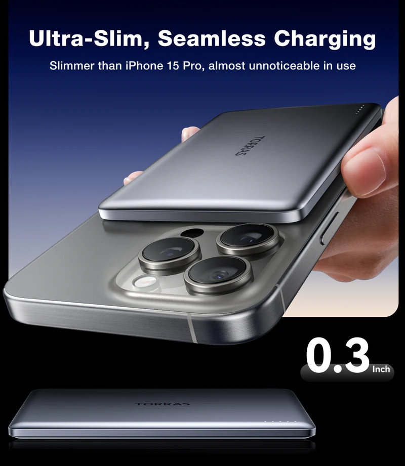 TORRAS MiniMag 5.000 mAh MagSafe Powerbank, Grå