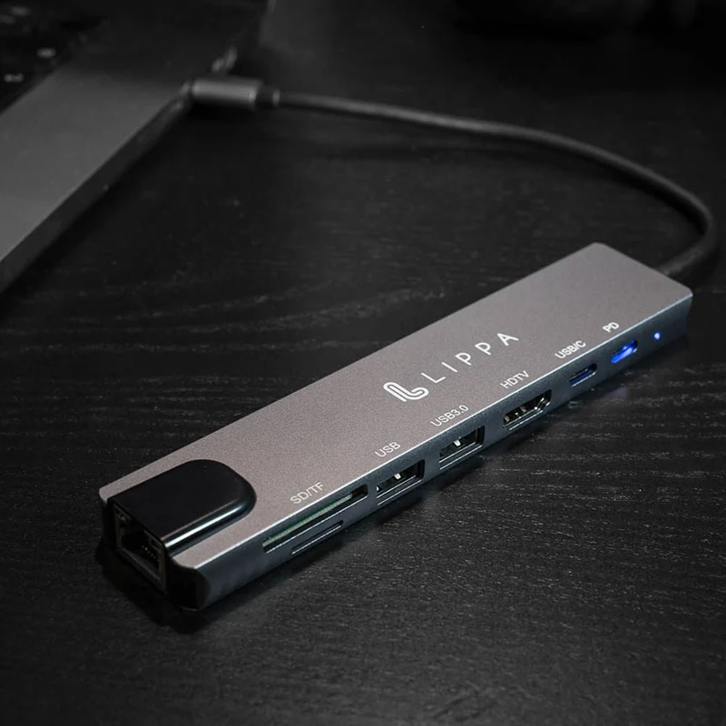 Lippa 8-in-1 87W USB-C PD 4K HDMI & Ethernet Hub