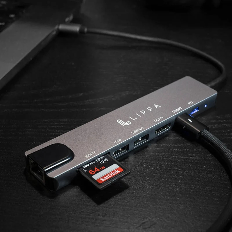 Lippa 8-in-1 87W USB-C PD 4K HDMI & Ethernet Hub