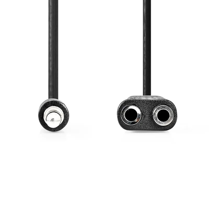 Stereo-Audiokabel 3,5 mm Male - 2x 3,5 mm Female - Vernikkeld