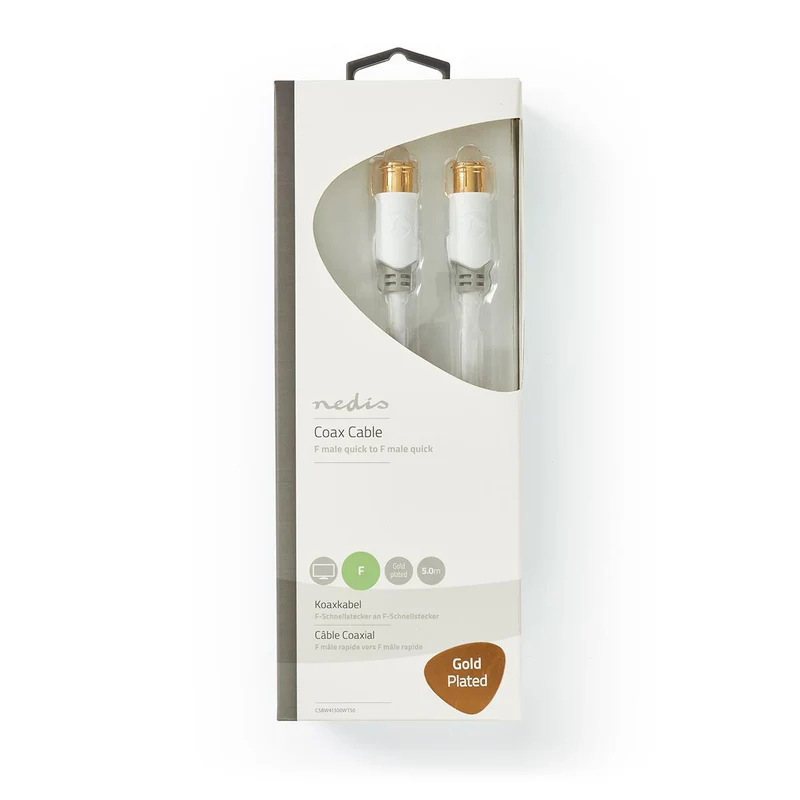 F Quick - F Quick Kabel F-Male Quick - F-Male Quick - Verguld