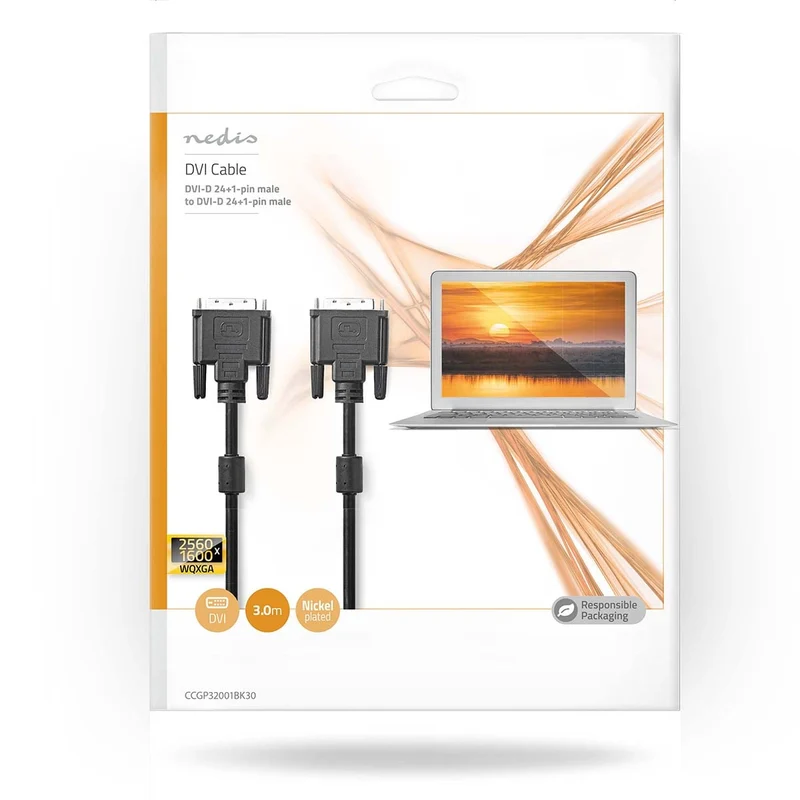 DVI-Kabel DVI-D 24+1-Pins Male - DVI-D 24+1-Pins Male - 2560x1600