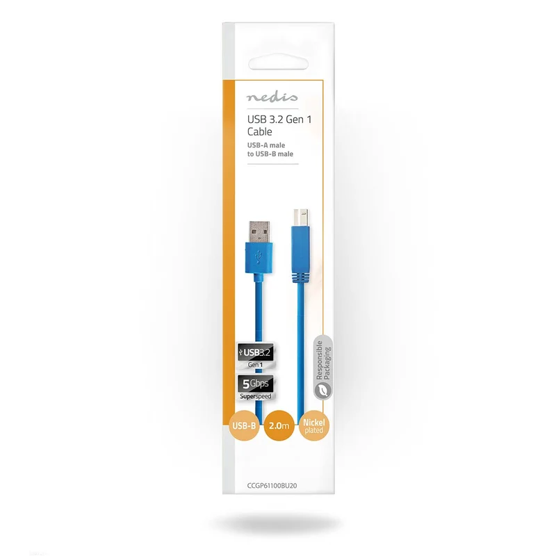 USB-Kabel USB 3.2 Gen 1 - USB-A Male - USB-B Male
