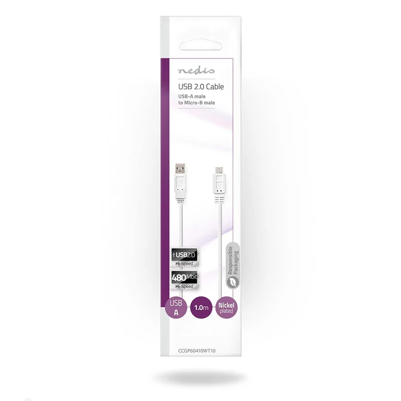 USB-Kabel USB 2.0 - USB-A Male - USB Micro-B Male