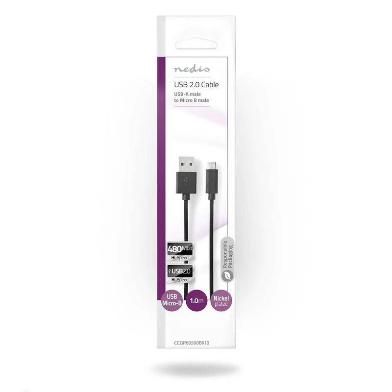 USB-Kabel USB 2.0 - USB-A Male - USB Micro-B Male