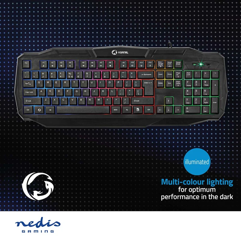 Bedraad Gaming Toetsenbord USB 2.0 - Membrane Toetsen - LED