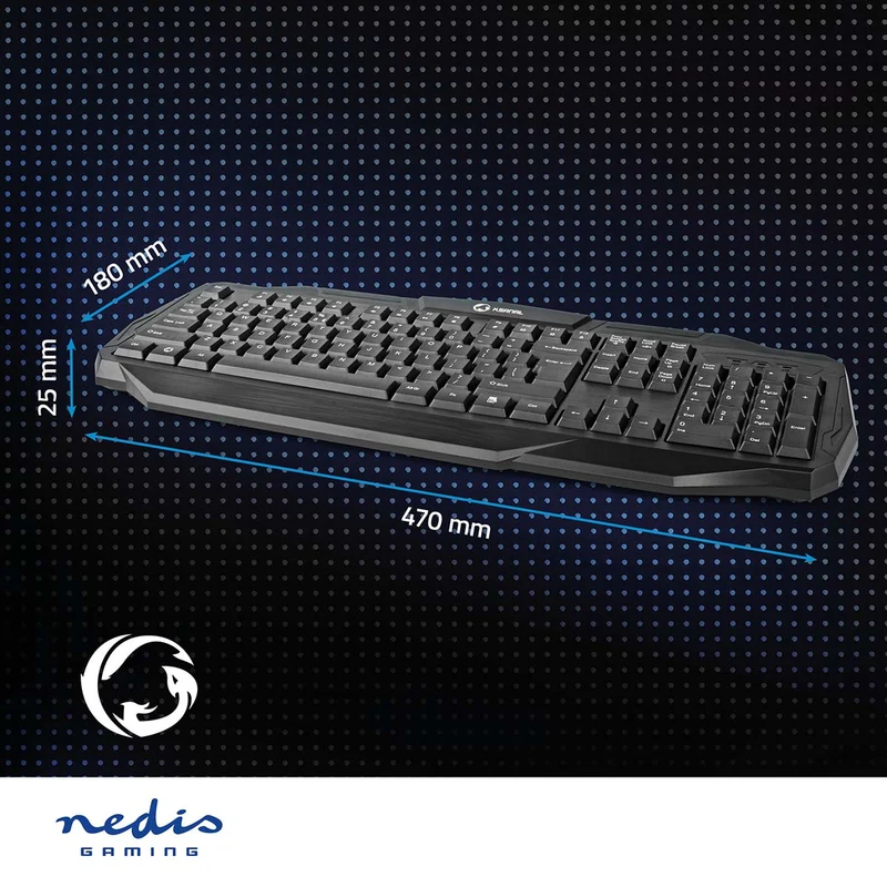 Bedraad Gaming Toetsenbord USB 2.0 - Membrane Toetsen - LED