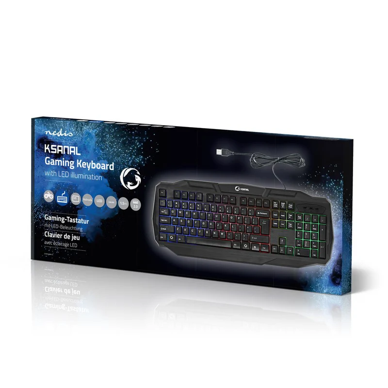 Bedraad Gaming Toetsenbord USB 2.0 - Membrane Toetsen - LED