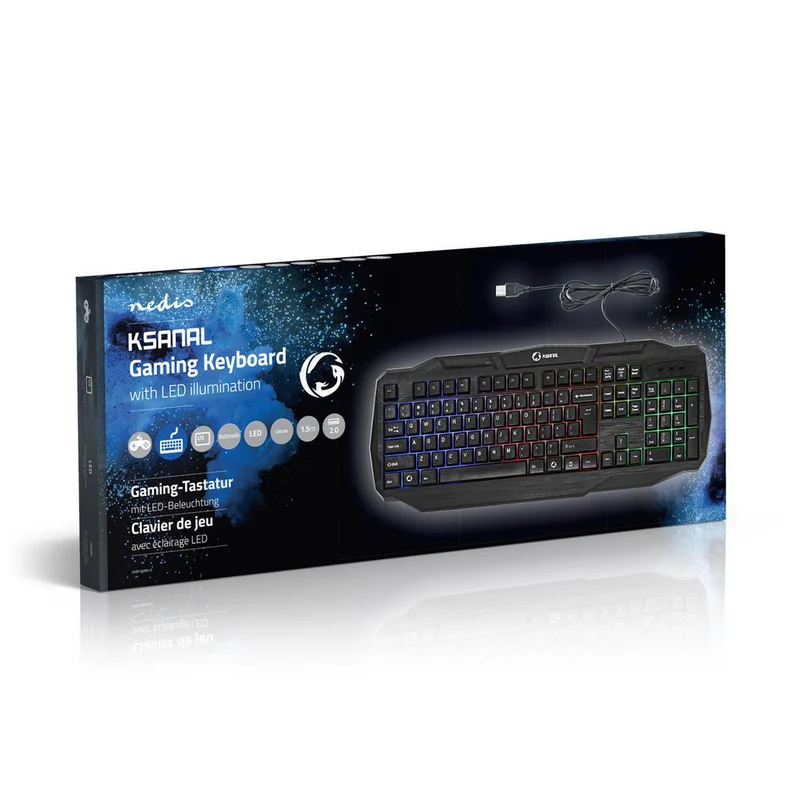 Bedraad Gaming Toetsenbord USB 2.0 - Membrane Toetsen - LED