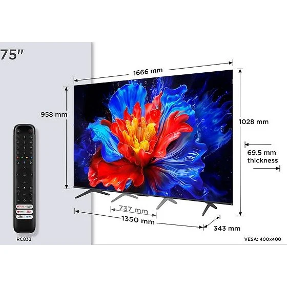 TCL 75" P81K 4K QLED Google TV