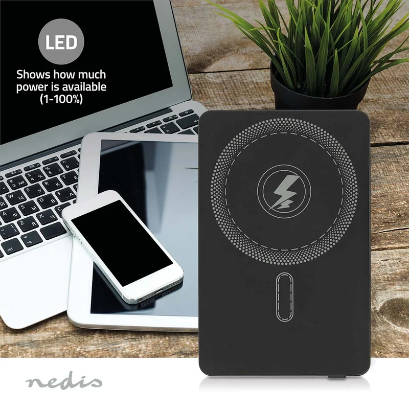 Powerbank 5000 mAh - 20W - Draadloos oplaadvermogen: 15W