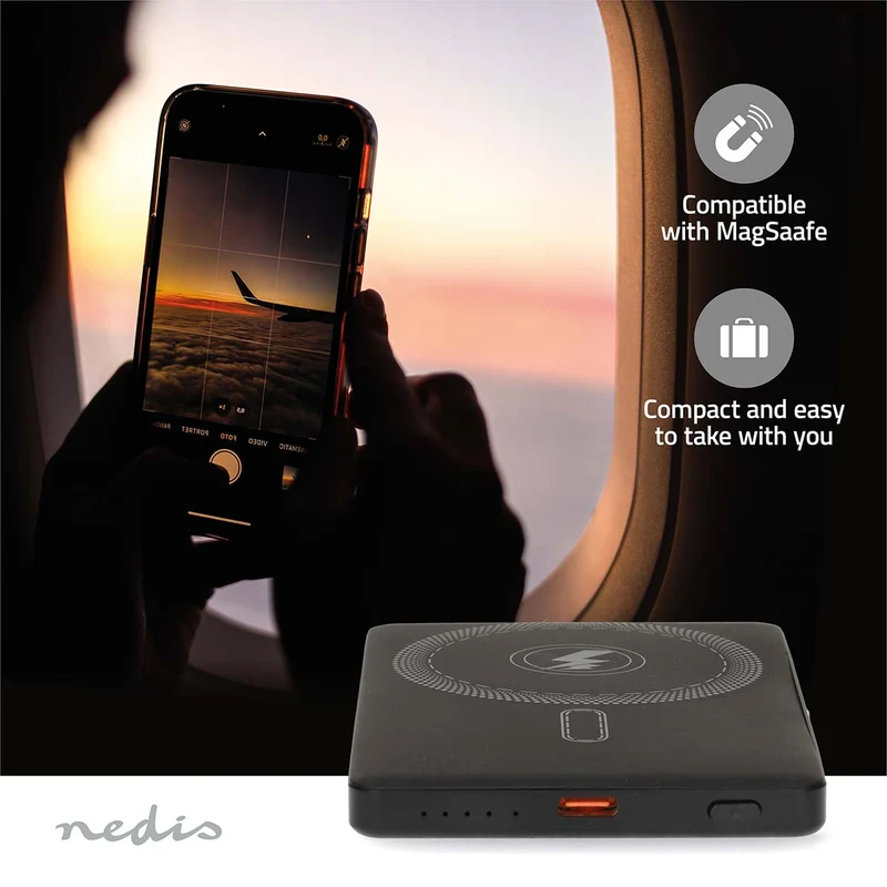 Powerbank 5000 mAh - 20W - Draadloos oplaadvermogen: 15W