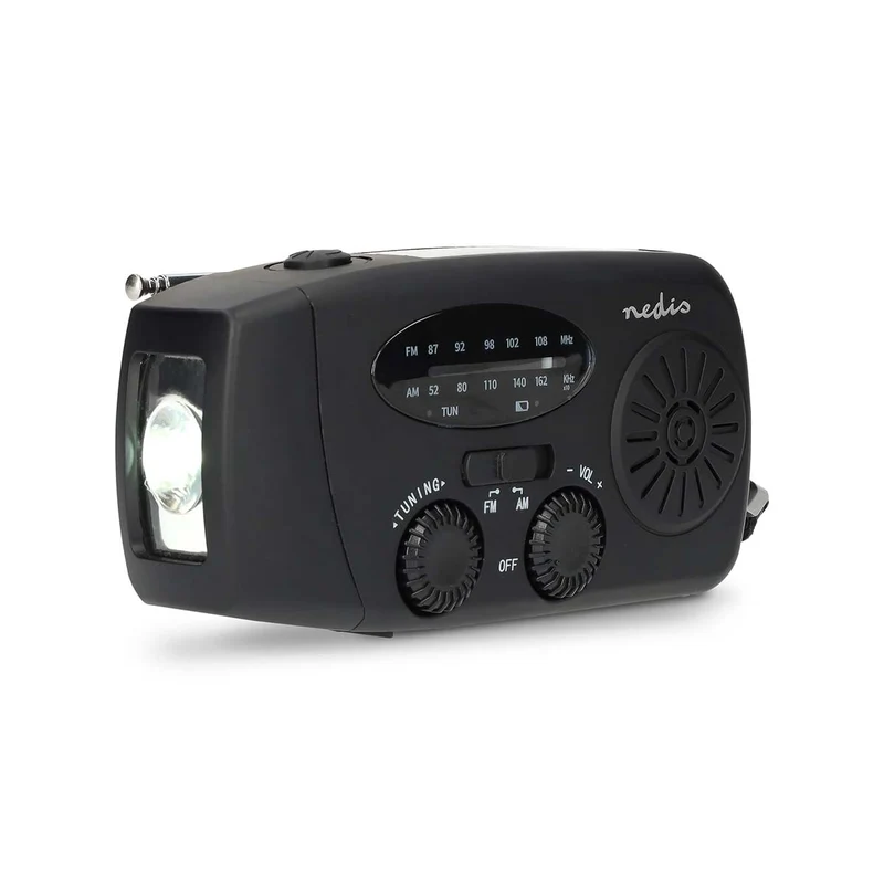 Noodradio Tafelmodel - AM / FM - Accu gevoed / Handslinger / USB Gevoed