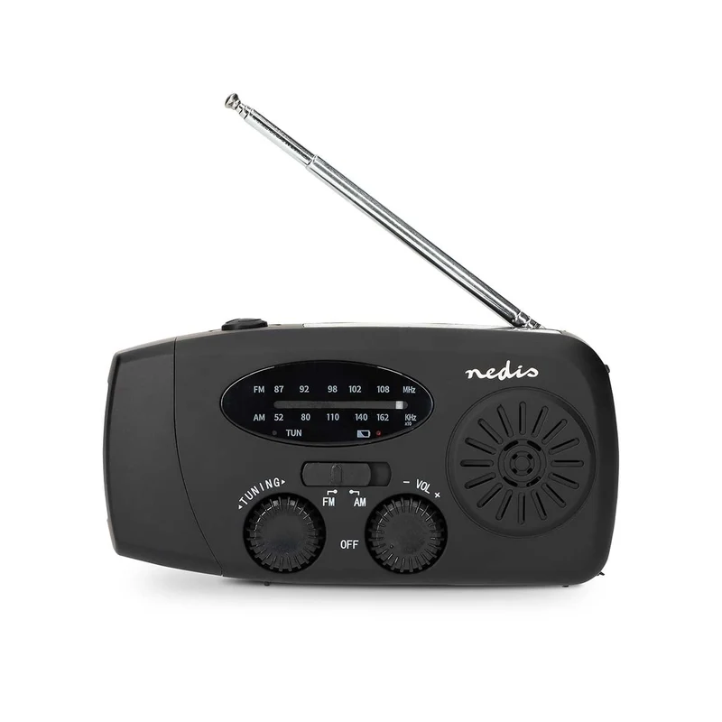 Noodradio Tafelmodel - AM / FM - Accu gevoed / Handslinger / USB Gevoed