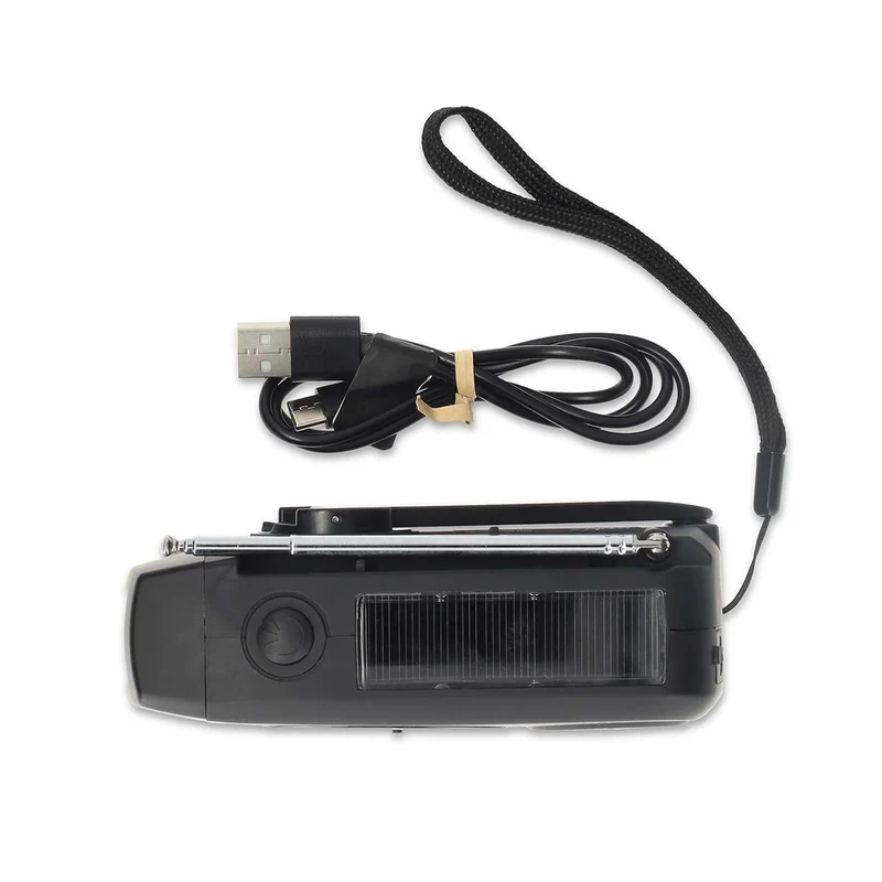 Noodradio Tafelmodel - AM / FM - Accu gevoed / Handslinger / USB Gevoed