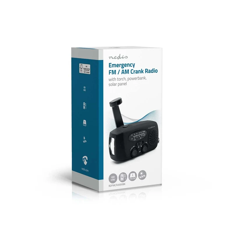 Noodradio Tafelmodel - AM / FM - Accu gevoed / Handslinger / USB Gevoed