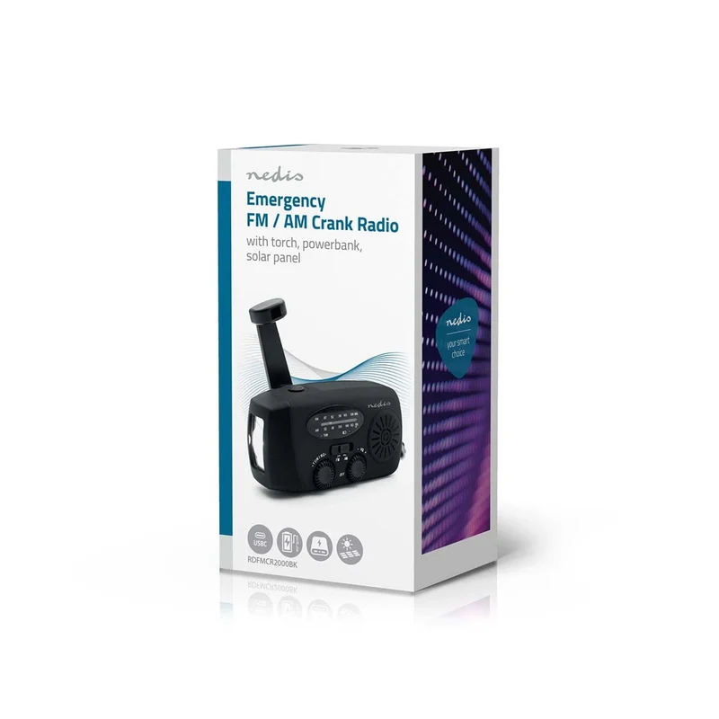 Noodradio Tafelmodel - AM / FM - Accu gevoed / Handslinger / USB Gevoed