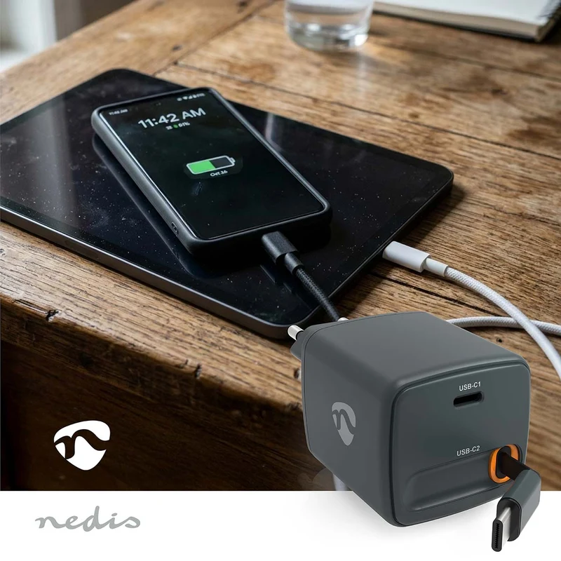 Oplader 65W - Met intrekbare kabel - GaN