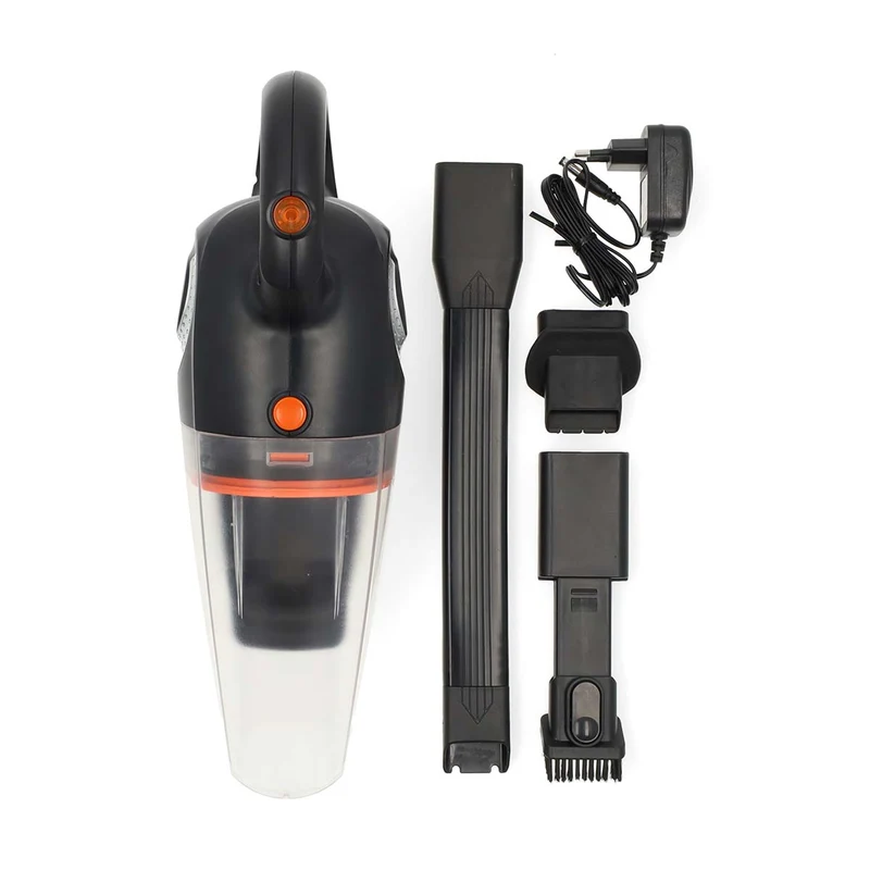 Handstofzuiger 90W - Drogen / Nat - Grijs / Oranje / Zwart