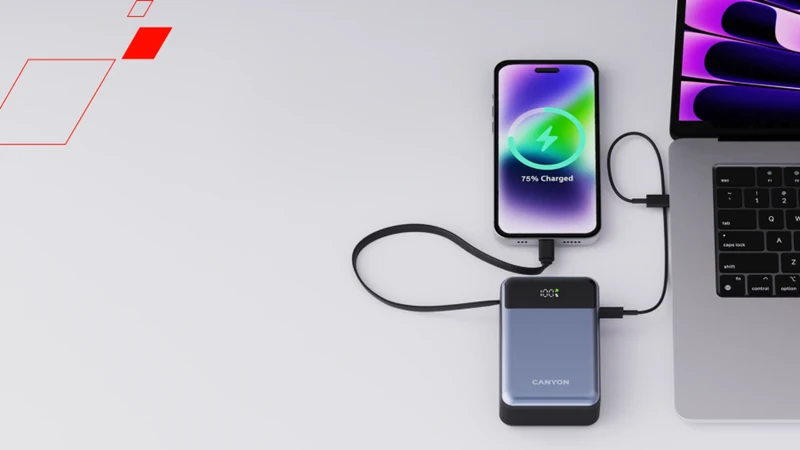 Canyon OnPower 600 20.000 mAh 65W, Mørkegrå