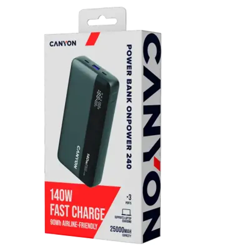 Canyon OnPower 240 25000mAh 140W, Mørkegrå