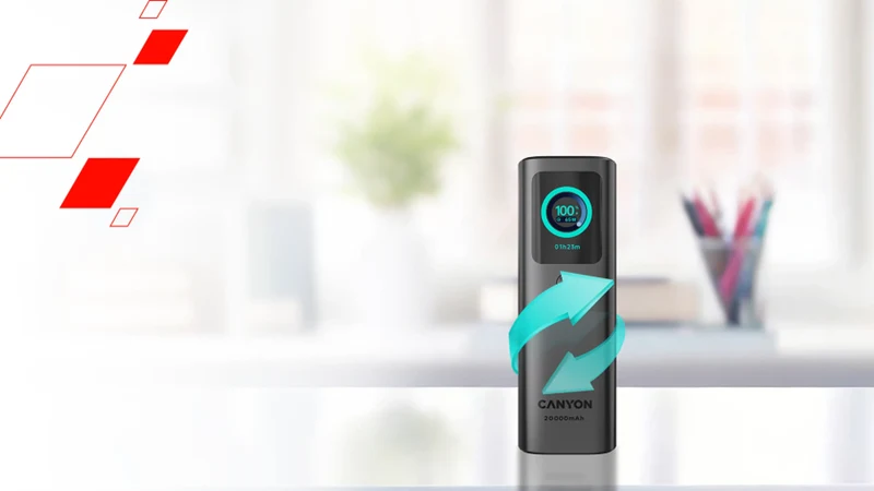 Canyon OnPower 265 20.000 mAh 165W Powerbank, Mørkegrå