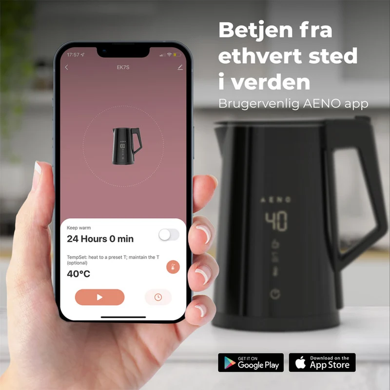 AENO EK7S Smart elkedel m. WiFi, 1,7L