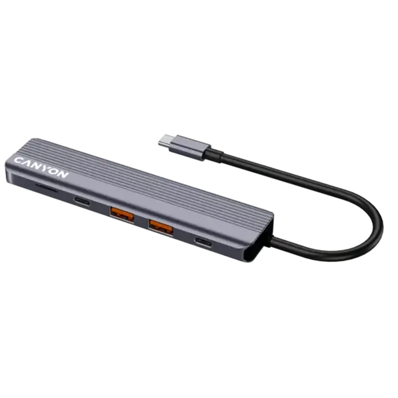 Canyon DS-17 6-i-1 USB-C Hub 4K HDMI, Grå