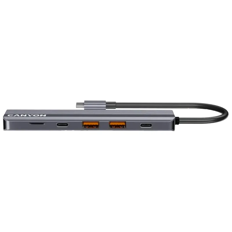 Canyon DS-17 6-i-1 USB-C Hub 4K HDMI, Grå
