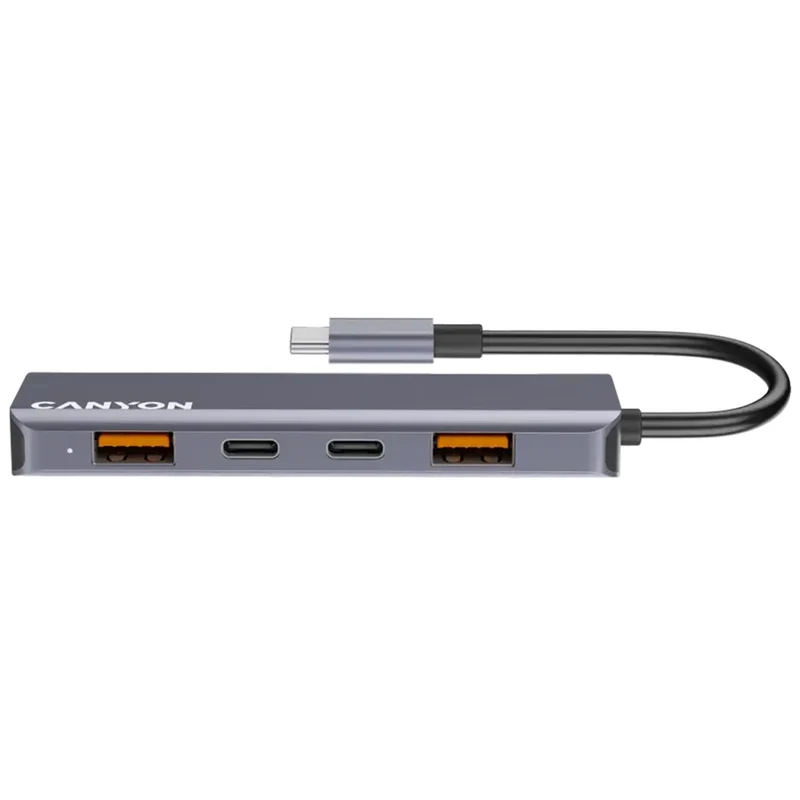 Canyon DS-18 5-i-1 USB-C Hub 100W PD, Grå