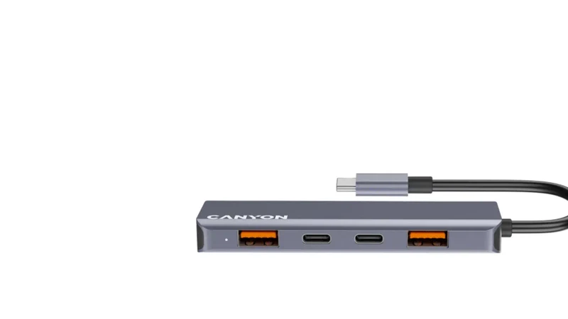 Canyon DS-18 5-i-1 USB-C Hub 100W PD, Grå