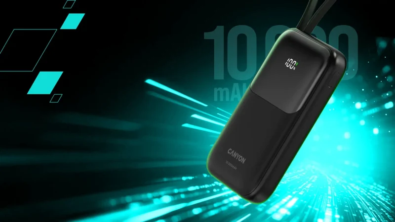 Canyon OnPower 101 10000 mAh PD 22.5W, Sort