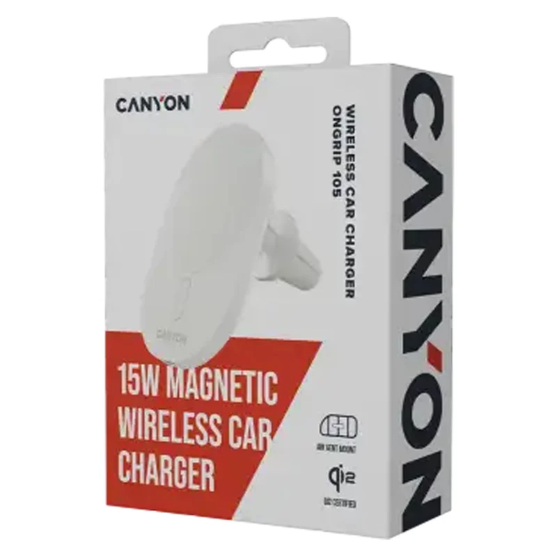 Canyon OnGrip 105 15W Qi2 Biloplader, Hvid