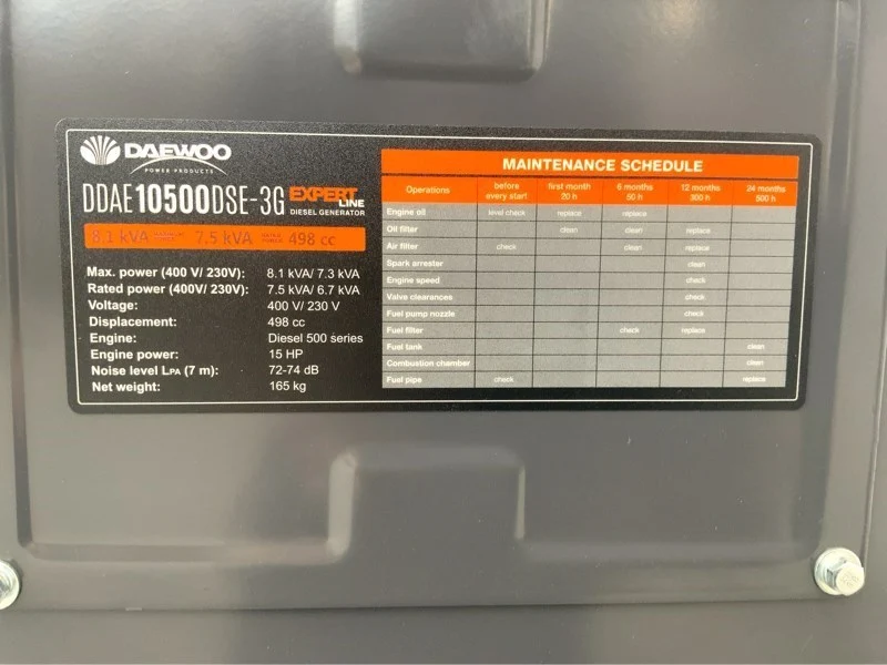 Stromgenerator / Notstrom Daewoo DDAE10500DSE-3G mit 8.1kvA - Diesel