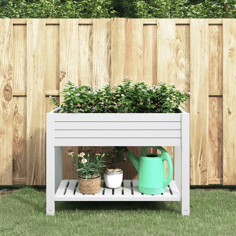 vidaXL Raised Garden Bed White 110x45x79 cm Polypropylene