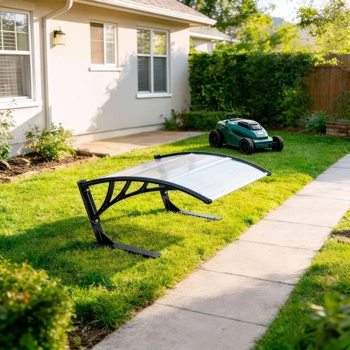 tectake Domus Robotic Lawnmower Garage Transparent