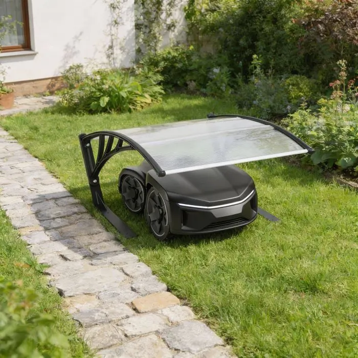 tectake Domus Robotic Lawnmower Garage Transparent