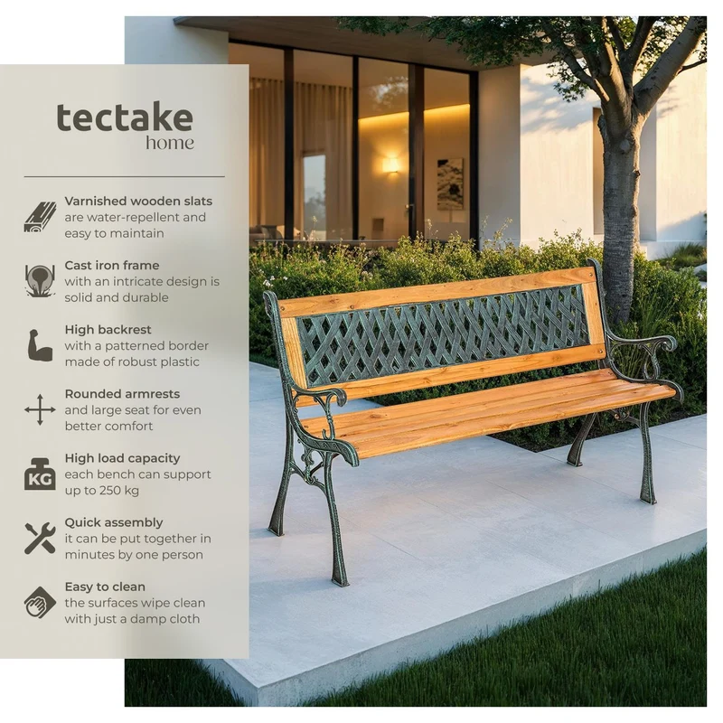 tectake Garden Bench Tamara - 2-Seater