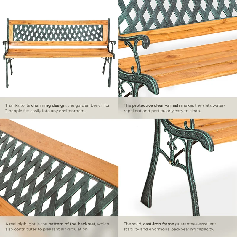 tectake Garden Bench Tamara - 2-Seater