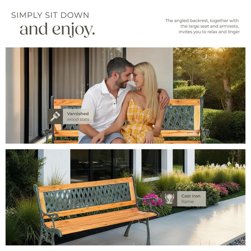 tectake Garden Bench Tamara - 2-Seater