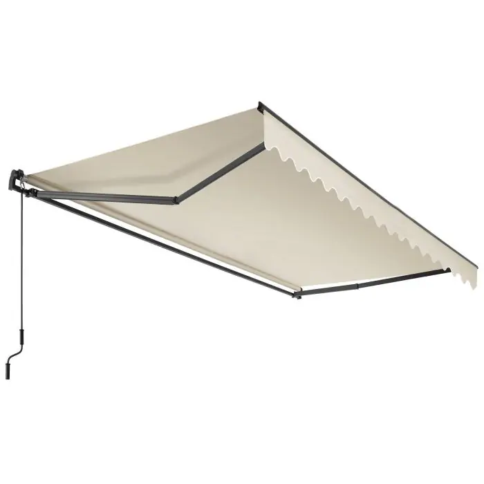 tectake Ornella Retractable Awning with Wall Bracket 300 x 250 cm Beige