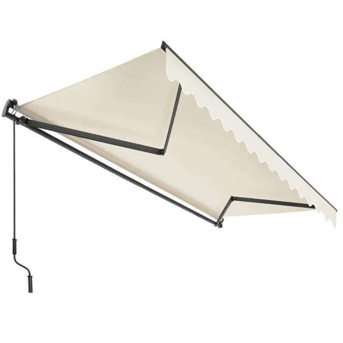 tectake Ornella Retractable Awning with Wall Bracket 300 x 250 cm Beige