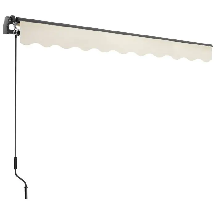 tectake Ornella Retractable Awning with Wall Bracket 300 x 250 cm Beige