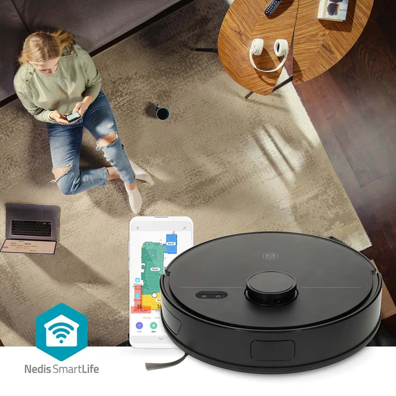 SmartLife Robotstofzuiger Navigatiemethode: Laser navigatie - Wi-Fi - Capaciteit opvangreservoir: 0.59l