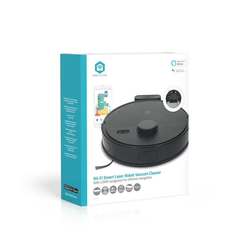 SmartLife Robotstofzuiger Navigatiemethode: Laser navigatie - Wi-Fi - Capaciteit opvangreservoir: 0.59l