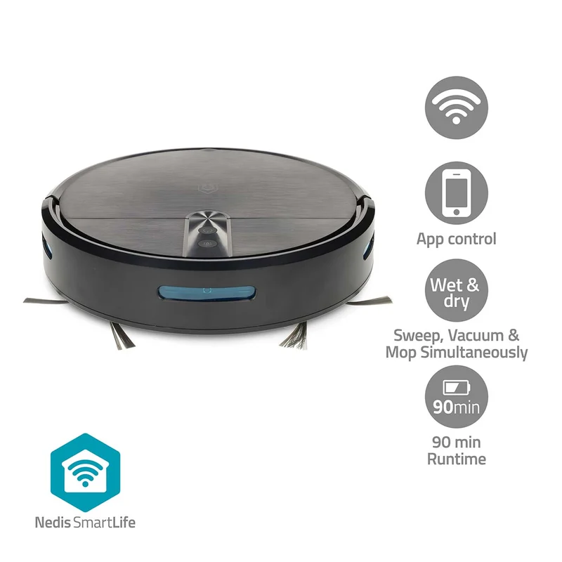 SmartLife Robotstofzuiger Navigatiemethode: Willekeurig - Wi-Fi - Capaciteit opvangreservoir: 0.6l