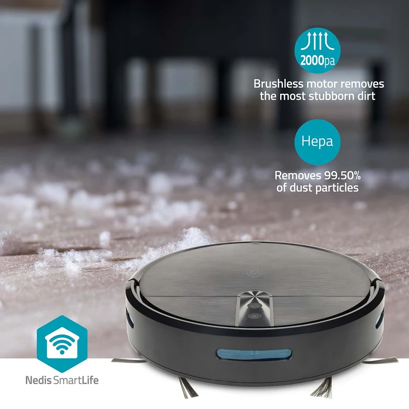 SmartLife Robotstofzuiger Navigatiemethode: Willekeurig - Wi-Fi - Capaciteit opvangreservoir: 0.6l