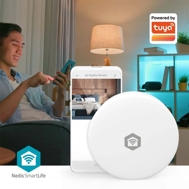 SmartLife Luchtkwaliteitsmonitor Wi-Fi - Koolstofdioxide (CO2) / Temperatuur / Vochtigheid - Android™ / IOS
