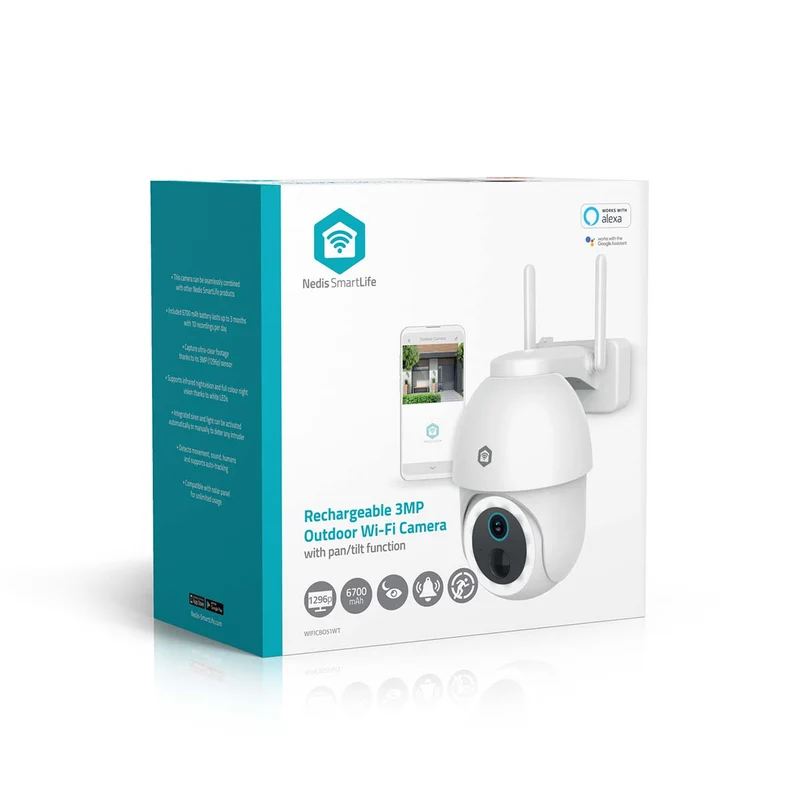 SmartLife Camera voor Buiten Spotlight - 3MP Full HD 1296p - Pan tilt
