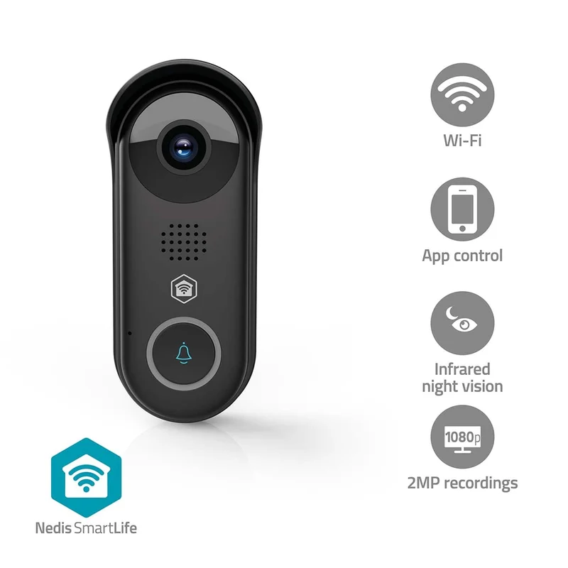 SmartLife Videodeurbel Transformator - Full HD 1080p - Cloud Opslag (optioneel) / microSD (niet inbegrepen) / Onvif